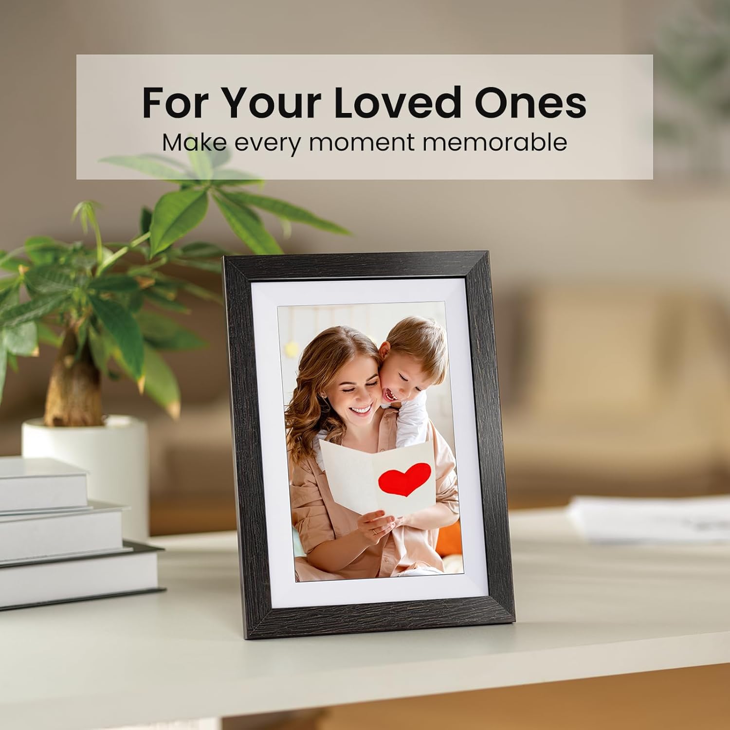 10.1'' Frameo Digital Picture Frame, 32GB WiFi Digital Photo Frame, 1280x800 IPS Touch Screen, Auto-Rotate, Slideshow, Send Photos/Videos via Free App(Black Wood Frame) - Image 6