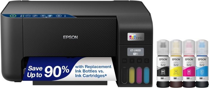 Epson EcoTank ET-2800 Wireless Color All-in-One Cartridge-Free Supertank Printer with Scan and Copy â€“ The Ideal Basic Home Printer - Black, Medium