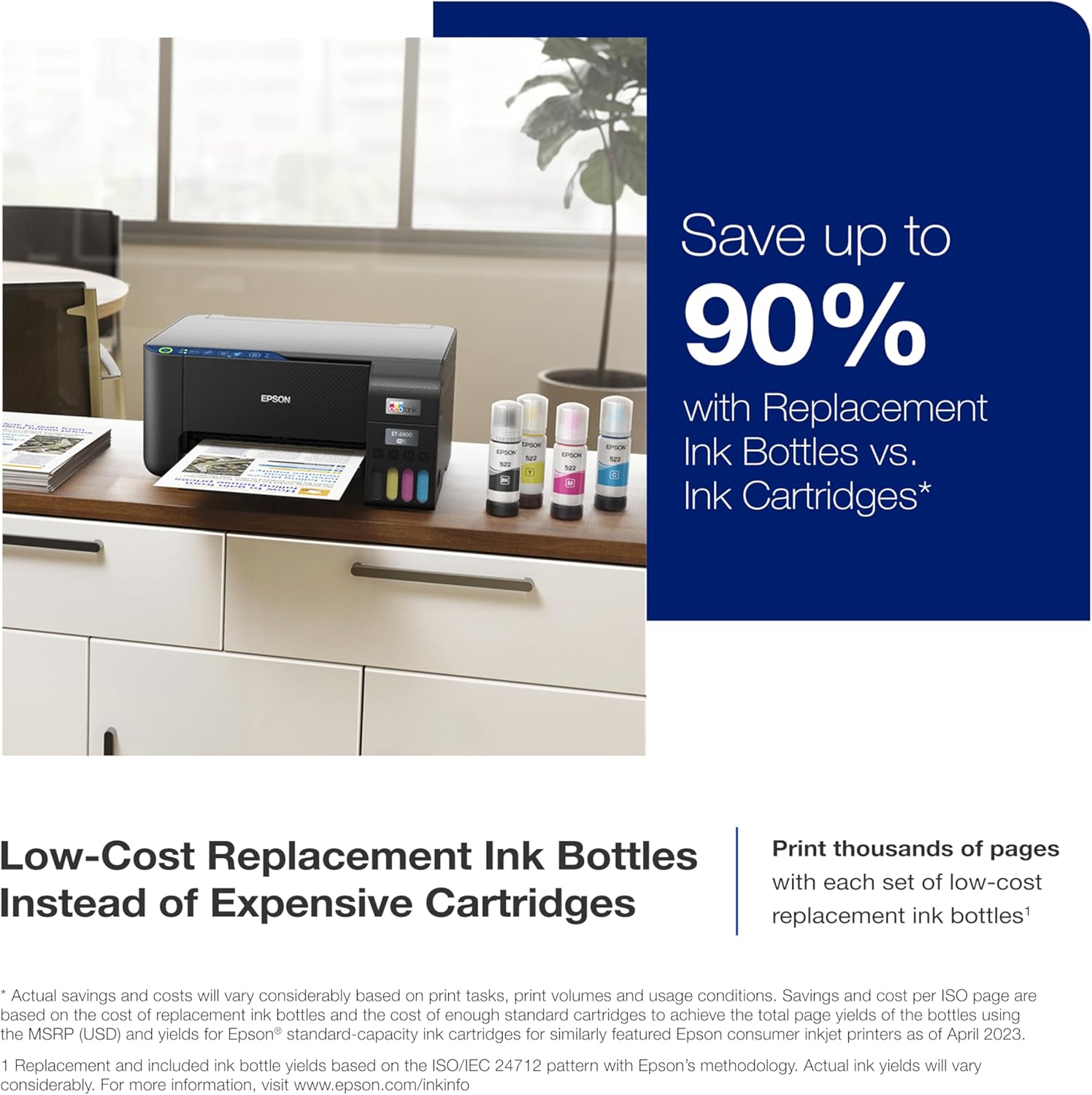 Epson EcoTank ET-2800 Wireless Color All-in-One Cartridge-Free Supertank Printer with Scan and Copy – The Ideal Basic Home Printer - Black, Medium - Image 2