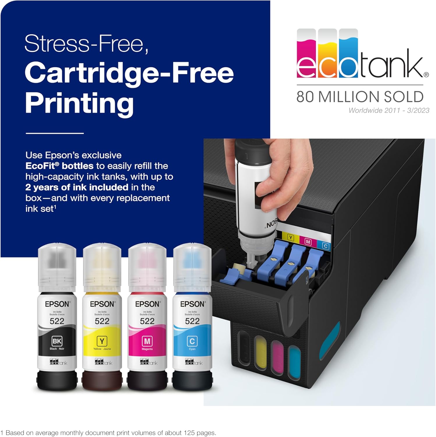 Epson EcoTank ET-2800 Wireless Color All-in-One Cartridge-Free Supertank Printer with Scan and Copy – The Ideal Basic Home Printer - Black, Medium - Image 3