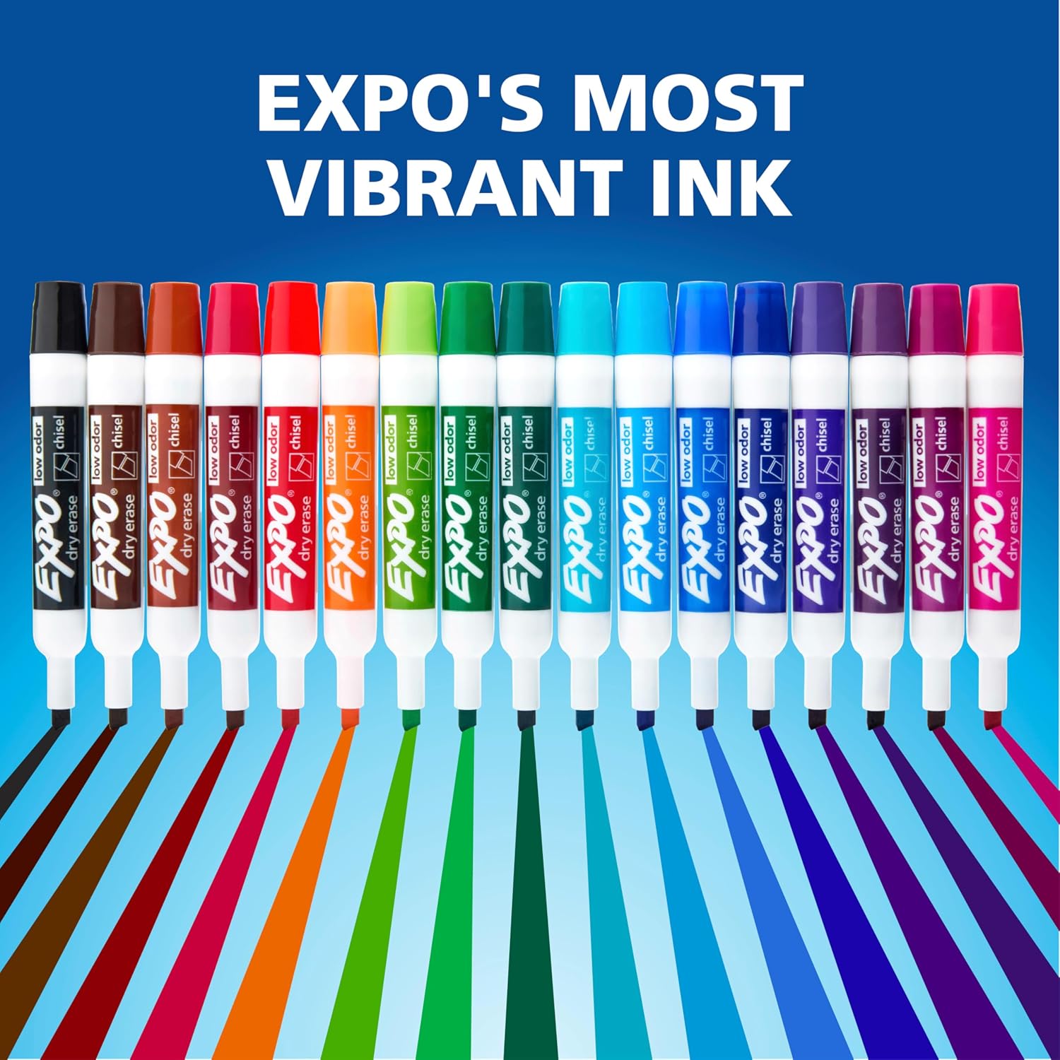 EXPO Dry Erase Markers Kit, Chisel Tip, Assorted Colors, Eraser, Spray Cleaner, 6 Count - Image 7
