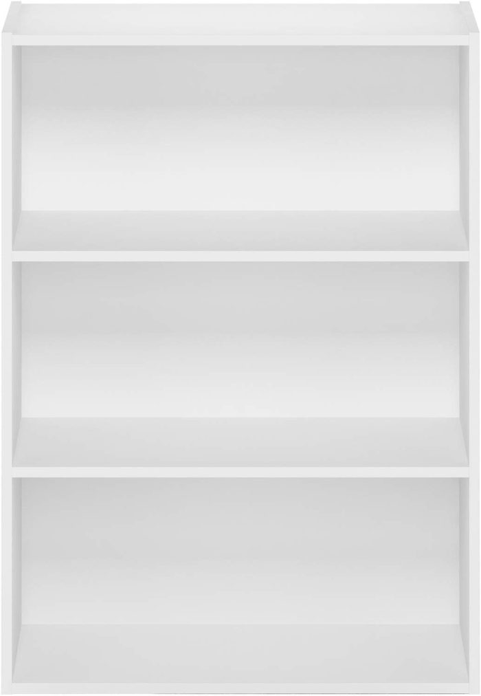 Furinno Pasir 3-Tier Open Shelf Bookcase, Plain White - Image 4