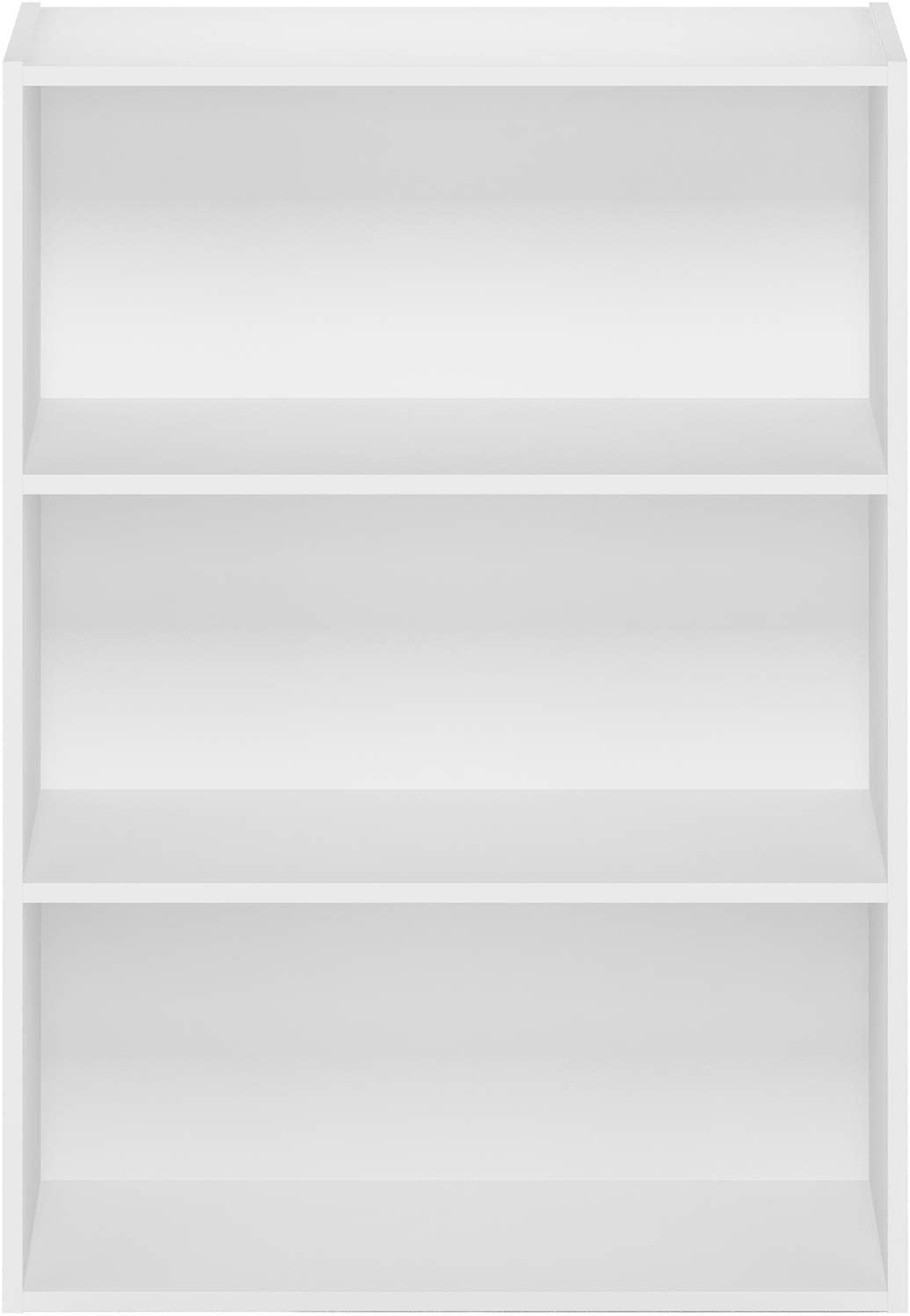 Furinno Pasir 3-Tier Open Shelf Bookcase, Plain White - Image 4