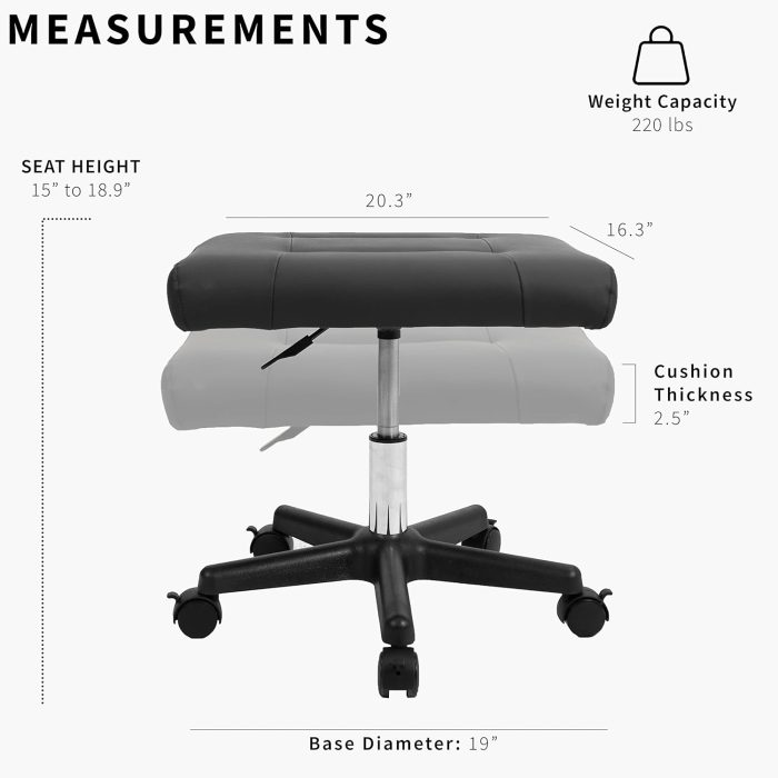 VIVO Mobile Under Desk Leg Rest Ottoman Adjustable Foot Stool for Home Office, Black, CHAIR-S04F - Image 4