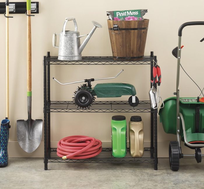 Whitmor 3 Tier Shelving Unit, Metal Storage Shelves, 400 lbs Capacity per Shelf, 1200 lbs Total, Adjustable Heavy Duty Shelf, Easy Assembly for Kitchen, Garage, Plant, 36" L x 14" W x 36" H, Black - Image 2