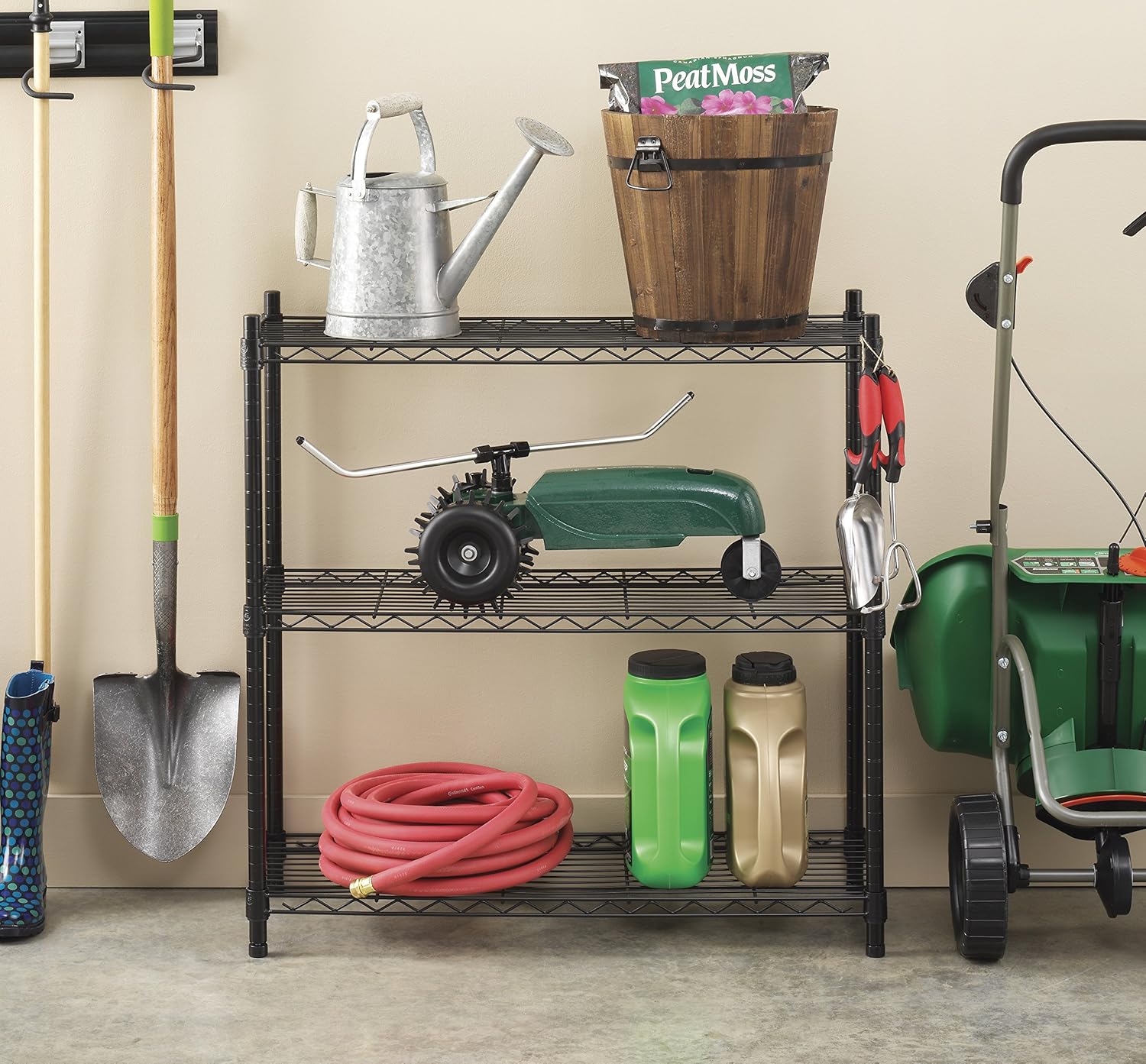 Whitmor 3 Tier Shelving Unit, Metal Storage Shelves, 400 lbs Capacity per Shelf, 1200 lbs Total, Adjustable Heavy Duty Shelf, Easy Assembly for Kitchen, Garage, Plant, 36" L x 14" W x 36" H, Black - Image 2