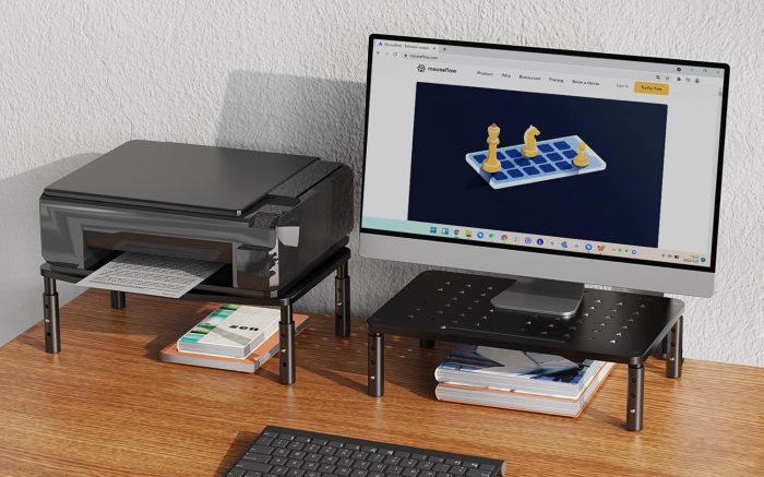 Zimilar 2 Pack Monitor Stand , 3 Height Adjustable Stand with Unique Star Mesh for Computer, Laptop, Printer, Notebook, iMac, Premium Metal Monitor Risers for 2 Monitors - Image 3